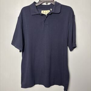 Barbour Men’s Navy Polo Collar Short Sleeve Shirt Blue XL Extra Large Golf